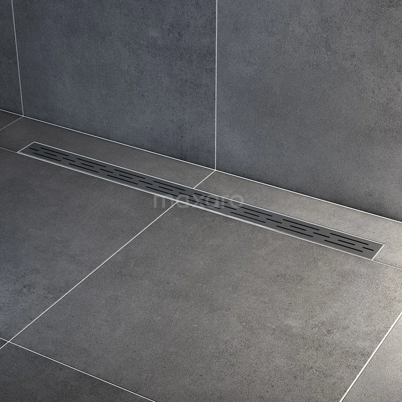 Douchegoot Met Flensrand 100cm Gestreept Rooster Rvs - Afbeelding 2