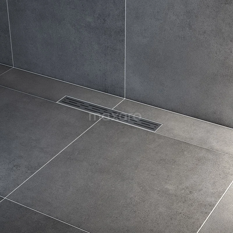 Douchegoot Met Flensrand 50cm Gestreept Rooster Rvs - Afbeelding 2