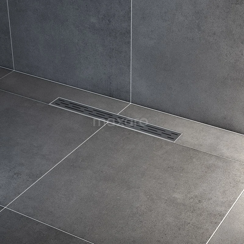 Douchegoot Met Flensrand 60cm Gestreept Rooster Rvs - Afbeelding 2