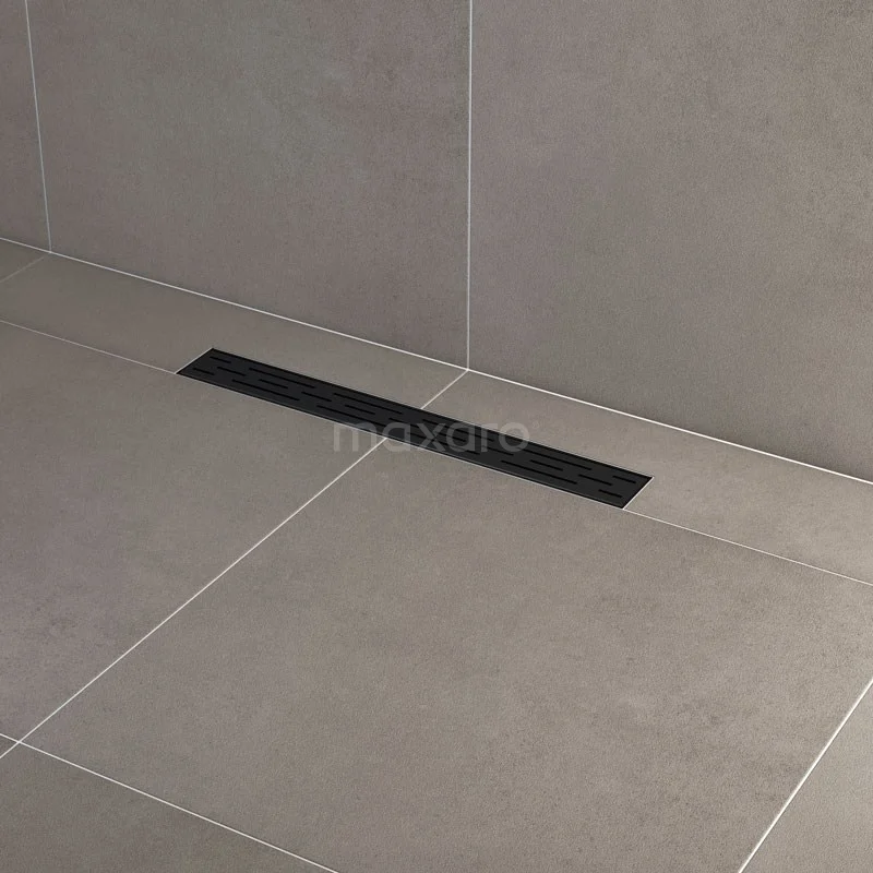 Douchegoot Met Flensrand 60cm Gestreept Rooster Zwart - Afbeelding 2