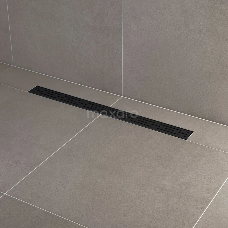 Douchegoot Met Flensrand 80cm Gestreept Rooster Zwart - Afbeelding 2