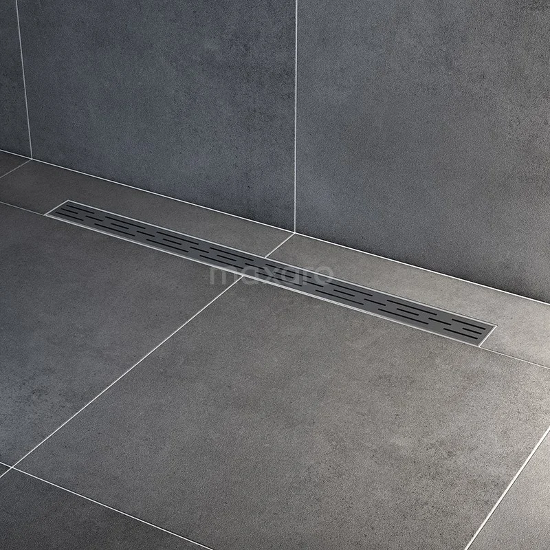 Douchegoot Met Flensrand 90cm Gestreept Rooster Rvs - Afbeelding 2