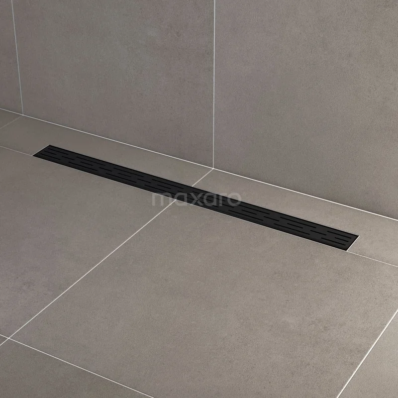 Douchegoot Met Flensrand 90cm Gestreept Rooster Zwart - Afbeelding 2