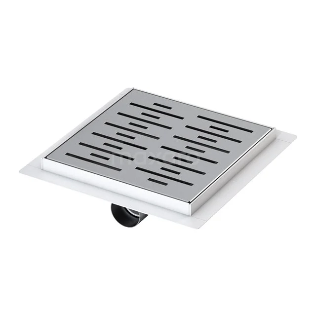 Doucheput Met Flensrand 20cm Gestreept Rooster Rvs