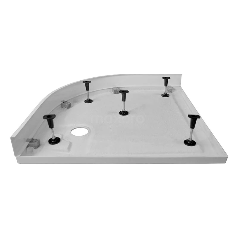 Hoge Douchebak 100x100cm Kwartrond Acryl Hoogglans Wit - Afbeelding 5