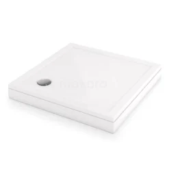 Hoge Douchebak 100x100cm Vierkant Acryl Hoogglans Wit