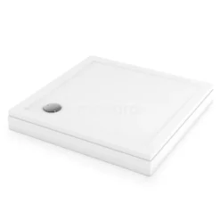 Hoge Douchebak 100x100cm Vierkant SMC Hoogglans Wit