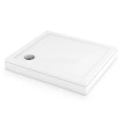 Hoge Douchebak 100x90cm Rechthoek SMC Hoogglans Wit