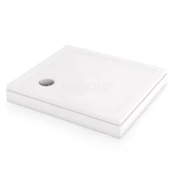 Hoge Douchebak 110x100cm Rechthoek Acryl Hoogglans Wit