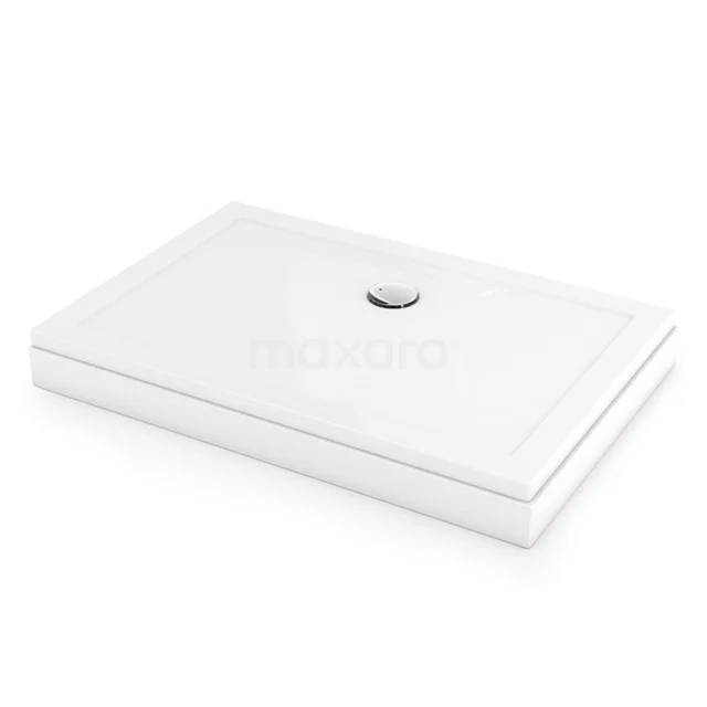 Hoge Douchebak 120x80cm Rechthoek Acryl Hoogglans Wit