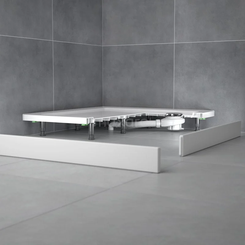 Hoge Douchebak 120x80cm Rechthoek SMC Hoogglans Wit - Afbeelding 2