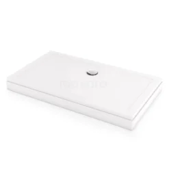 Hoge Douchebak 130x90cm Rechthoek Acryl Hoogglans Wit