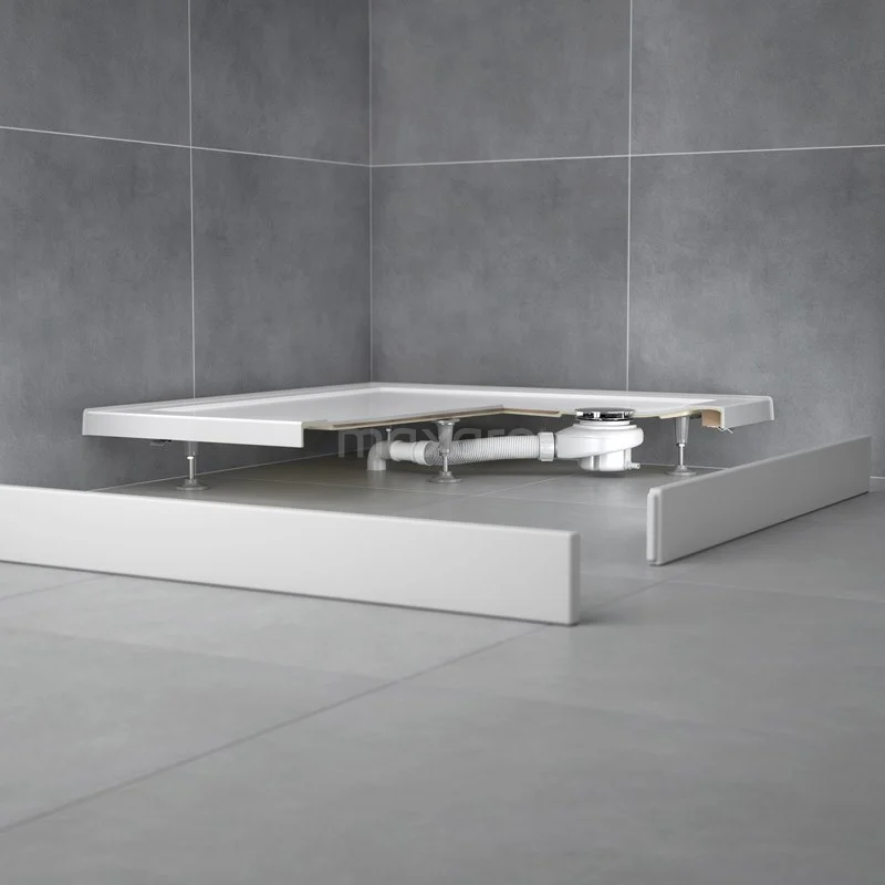 Hoge Douchebak 150x90cm Rechthoek Acryl Hoogglans Wit - Afbeelding 2