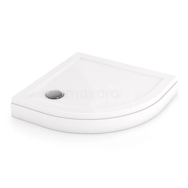 Hoge Douchebak 80x80cm Kwartrond Acryl Hoogglans Wit