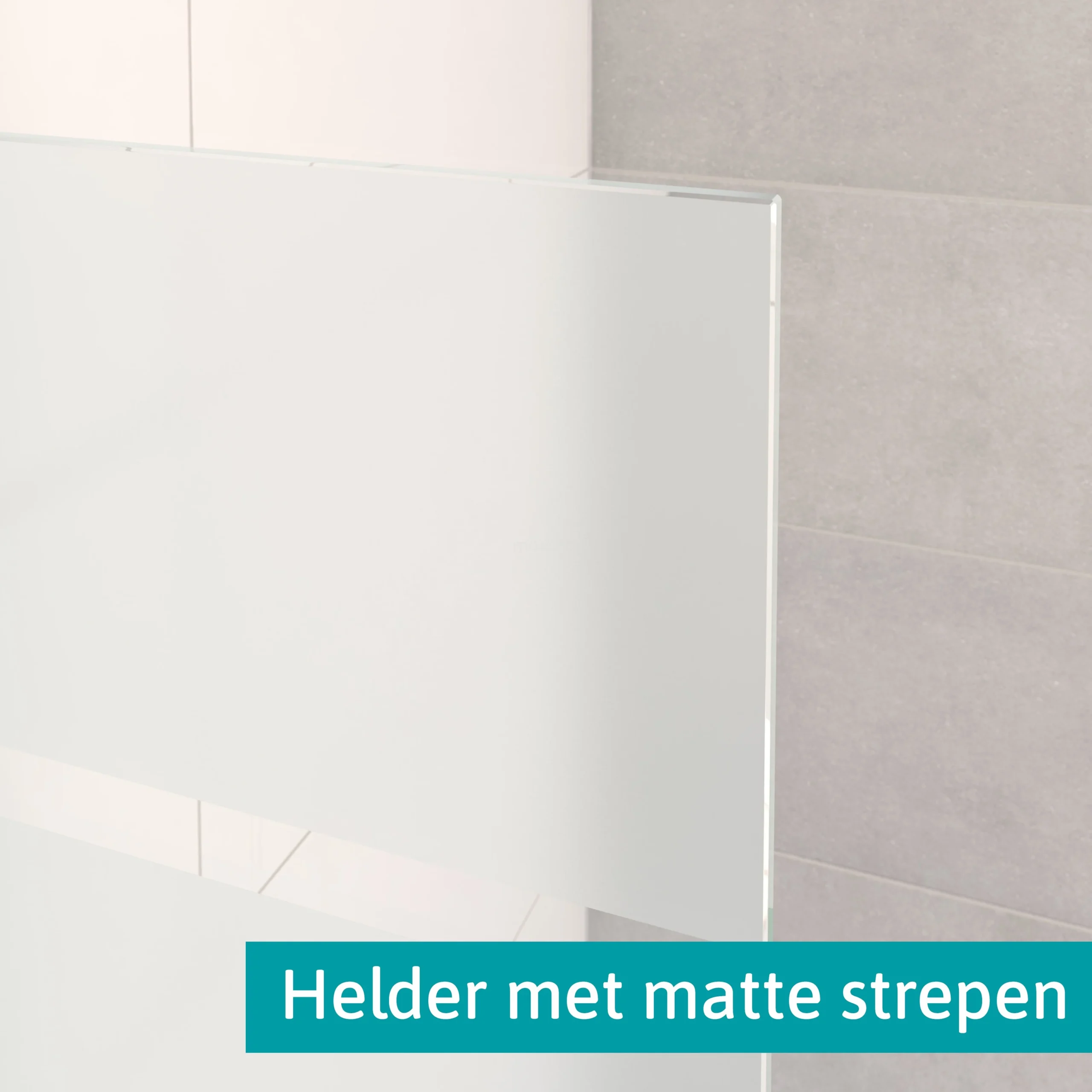 Pearl Inloopdouche | 100 Cm Mat Zwart Helder Met Matte Strepen Vaste Wand - Afbeelding 7