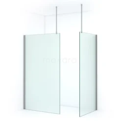 Pearl Inloopdouche | 100x90 Cm Chroom Matglas 2 Vaste Wanden