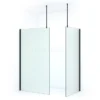 Pearl Inloopdouche | 100x90 Cm Mat Zwart Matglas 2 Vaste Wanden