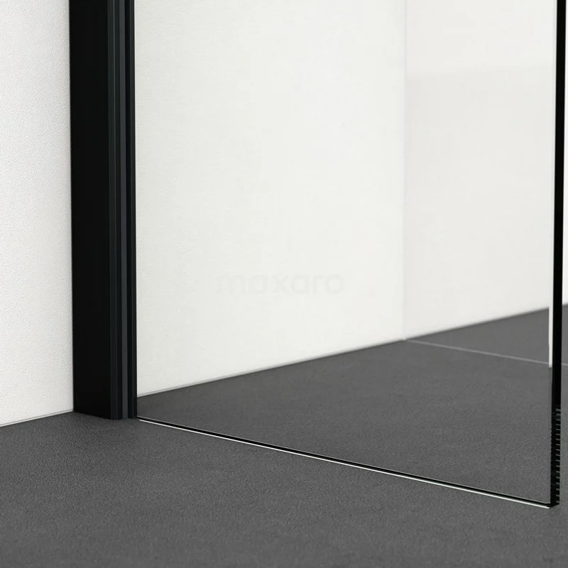 Pearl Inloopdouche | 120x120 Cm Mat Zwart Matglas 2 Vaste Wanden - Afbeelding 2