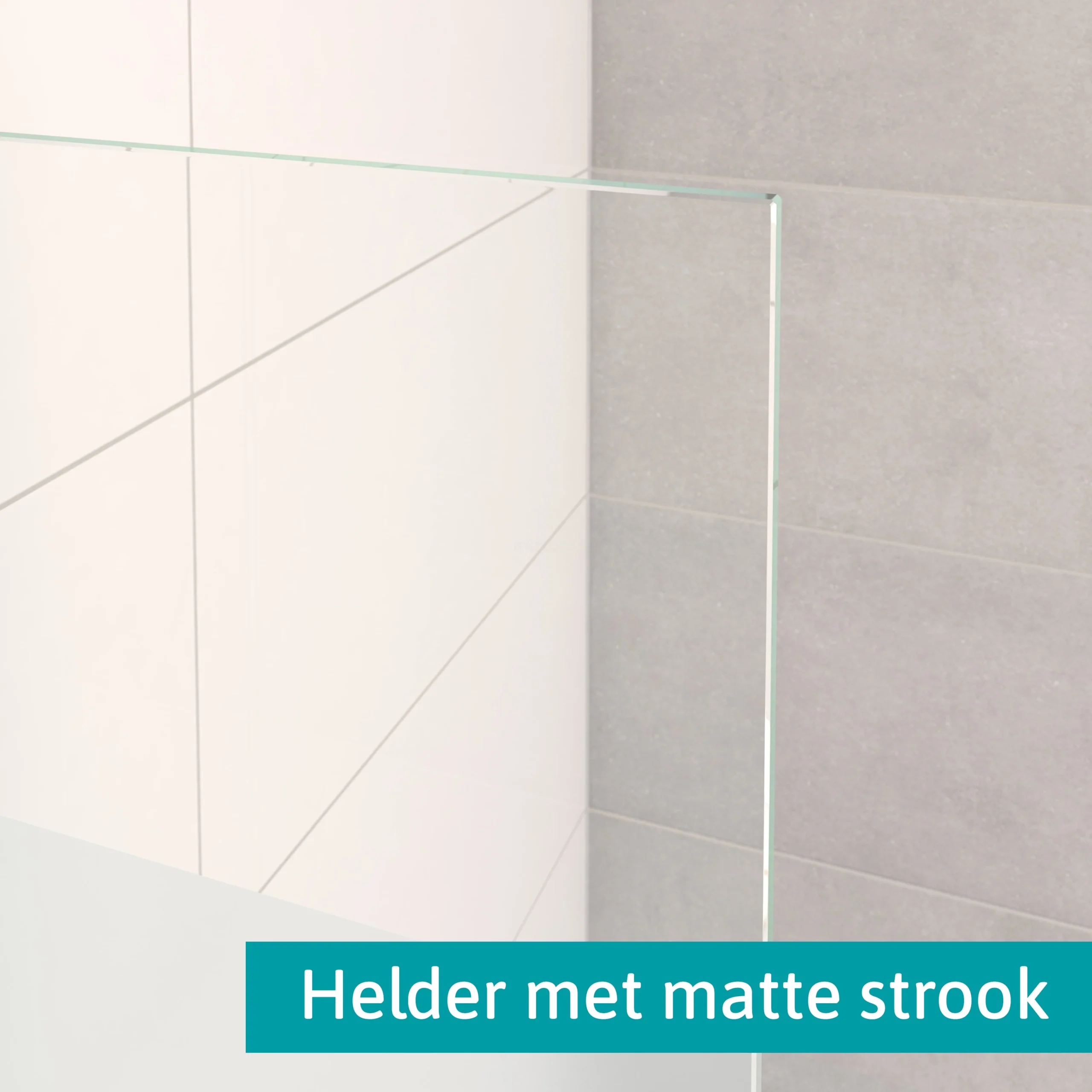 Pearl Inloopdouche | 80x80 Cm Chroom Helder Met Matte Strook 2 Vaste Wanden - Afbeelding 7