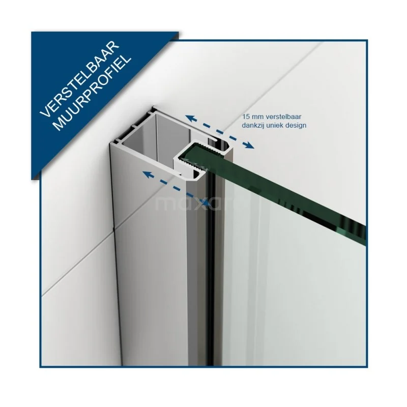 Pearl Inloopdouche | 90x90 Cm Matglas 2 Vaste Wanden - Afbeelding 4