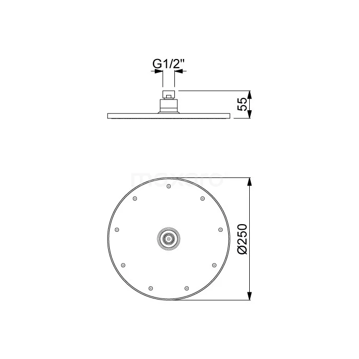 Radius Regendouche | Koper 25 Cm Regendouche - Afbeelding 4