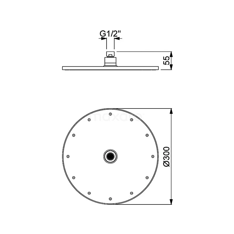 Radius Regendouche | Koper 30 Cm Regendouche - Afbeelding 3