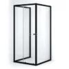 Ruby Allure Douchecabine | 100x100 Cm Mat Zwart Helder Glas Schuifdeur Halfvrijstaande Vierkant
