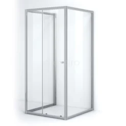Ruby Allure Douchecabine | 100x90 Cm Chroom Helder Glas Schuifdeur Halfvrijstaande Rechthoek