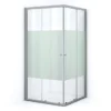 Ruby Allure Douchecabine | 100x90 Cm Chroom Helder Met Matte Strook Schuifdeur Rechthoek