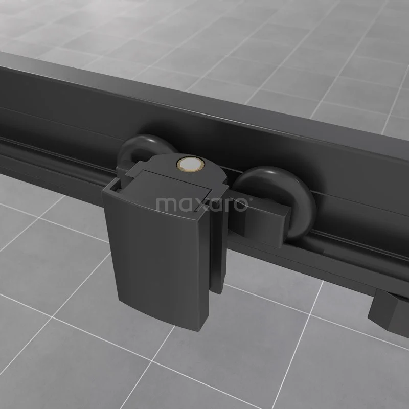 Ruby Allure Douchecabine | 100x90 Cm Mat Zwart Helder Glas Schuifdeur Halfvrijstaande Rechthoek - Afbeelding 4