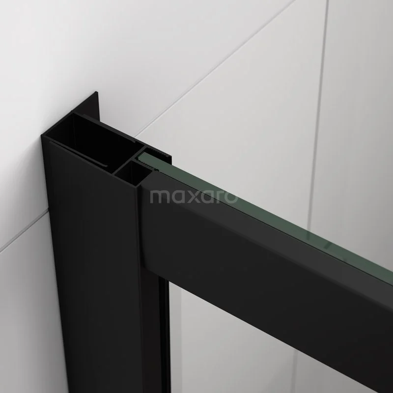 Ruby Allure Douchecabine | 120x80 Cm Mat Zwart Helder Glas Schuifdeur Halfvrijstaande Rechthoek - Afbeelding 2