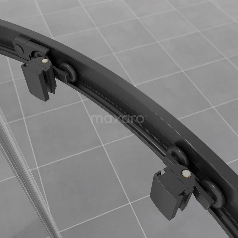 Ruby Allure Douchecabine | 120x90 Cm Mat Zwart Helder Glas Schuifdeur Offset - Afbeelding 3