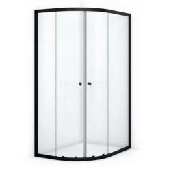 Ruby Allure Douchecabine | 120x90 Cm Mat Zwart Helder Glas Schuifdeur Offset