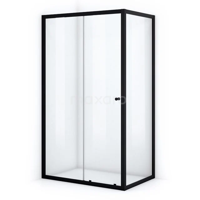 Ruby Allure Douchecabine | 130x90 Cm Mat Zwart Helder Glas Schuifdeur Rechthoek