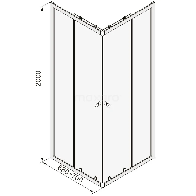 Ruby Allure Douchecabine | 70x70 Cm Chroom Helder Glas Schuifdeur Vierkant - Afbeelding 9