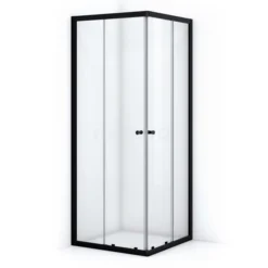 Ruby Allure Douchecabine | 80x80 Cm Mat Zwart Helder Glas Schuifdeur Vierkant