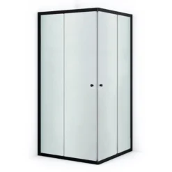 Ruby Allure Douchecabine | 80x80 Cm Mat Zwart Matglas Schuifdeur Vierkant
