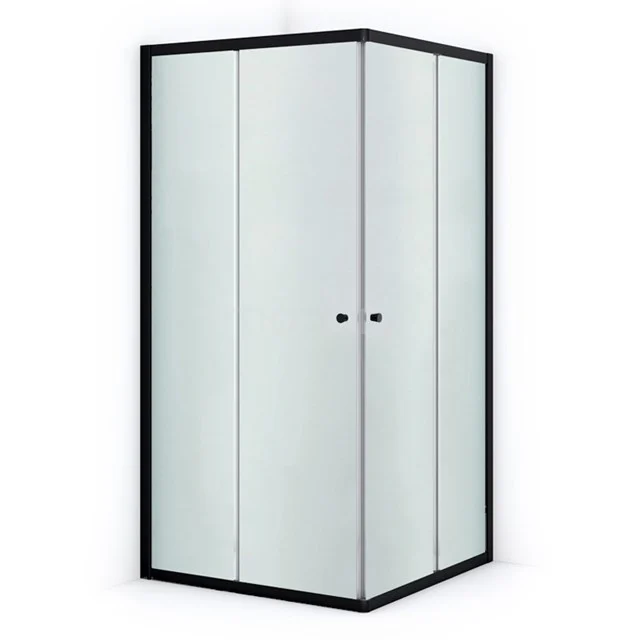 Ruby Allure Douchecabine | 80x80 Cm Mat Zwart Matglas Schuifdeur Vierkant