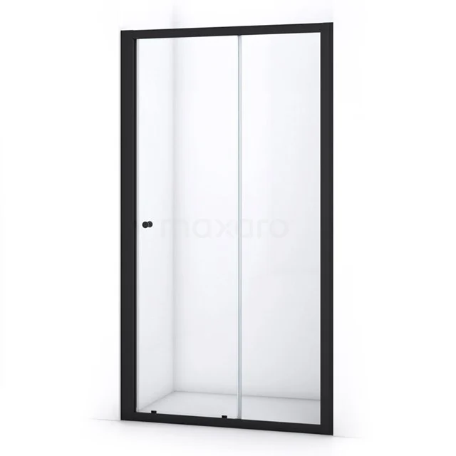 Ruby Allure Douchedeur | 125 Cm Mat Zwart Helder Glas Schuifdeur