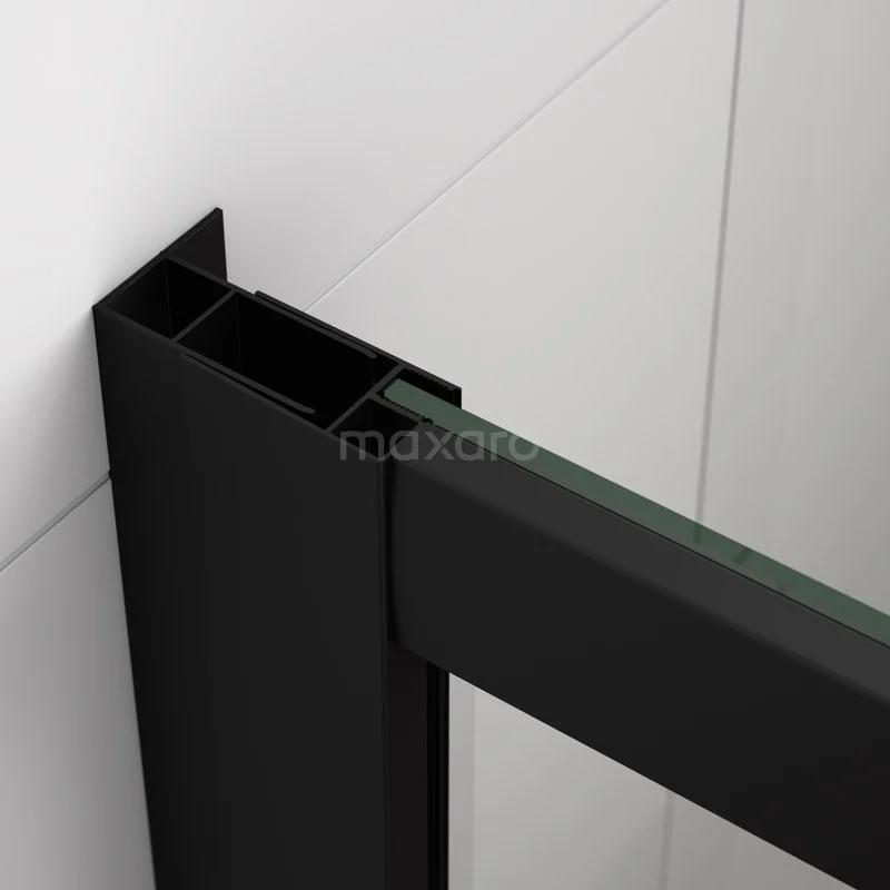 Ruby Allure Douchedeur | 150 Cm Mat Zwart Helder Glas Schuifdeur - Afbeelding 2