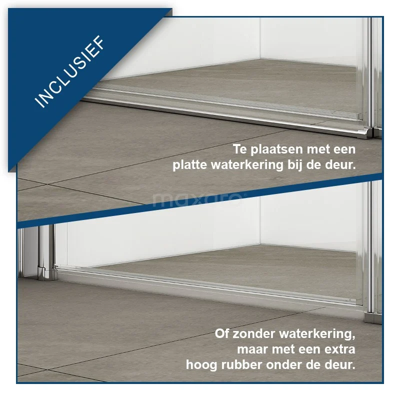 Zircon Comfort Douchecabine | 100x100 Cm Chroom Helder Glas Draaideur Vierkant - Afbeelding 4