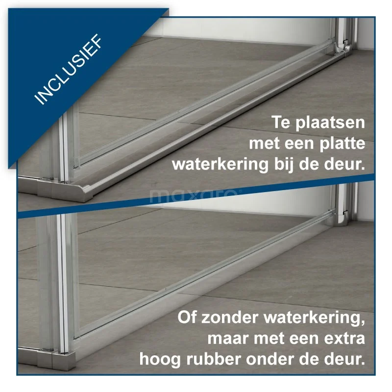 Zircon Comfort Douchecabine | 120x90 Cm Chroom Helder Glas Draaideur Rechthoek - Afbeelding 2