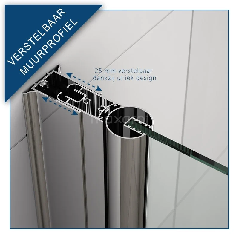 Zircon Comfort Douchecabine | 120x90 Cm Chroom Helder Glas Draaideur Rechthoek - Afbeelding 8