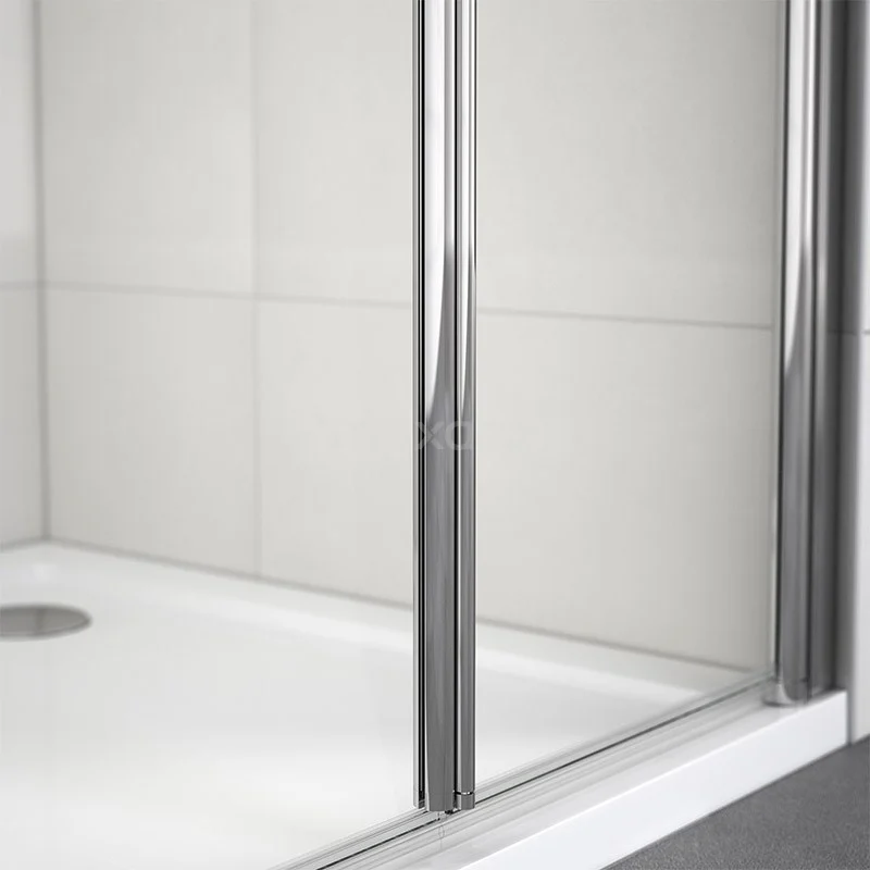 Zircon Comfort Douchecabine | 90x80 Cm Chroom Helder Glas Vouwdeur Rechthoek - Afbeelding 2