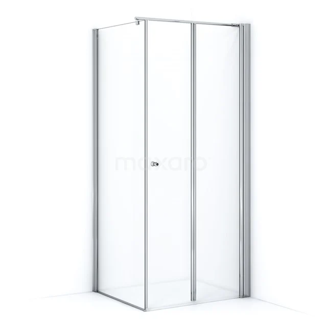 Zircon Comfort Douchecabine | 90x80 Cm Chroom Helder Glas Vouwdeur Rechthoek