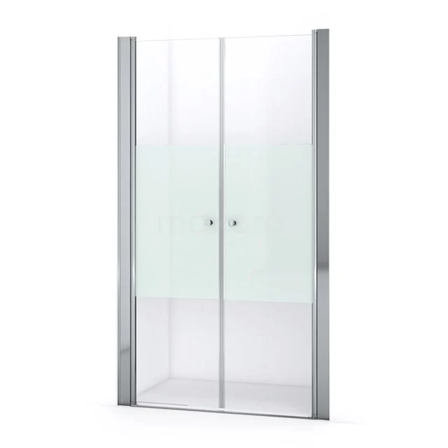 Zircon Comfort Douchedeur | 120 Cm Chroom Helder Met Matte Strook Pendeldeur