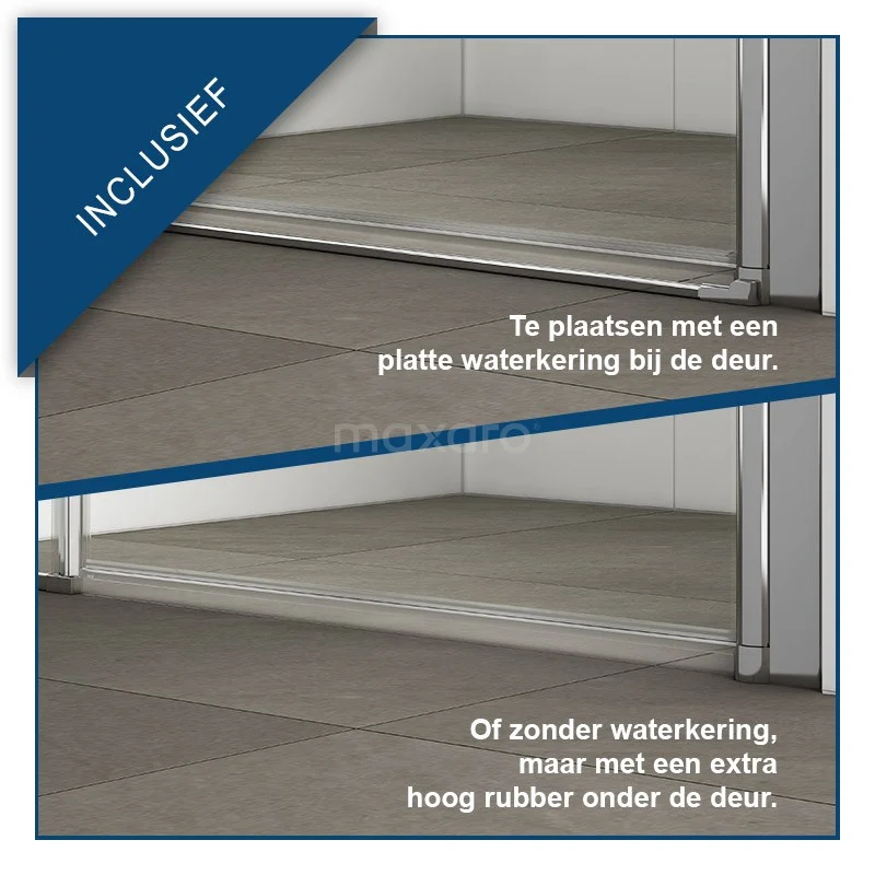 Zircon Comfort Douchedeur | 160 Cm Chroom Helder Glas Draaideur - Afbeelding 4
