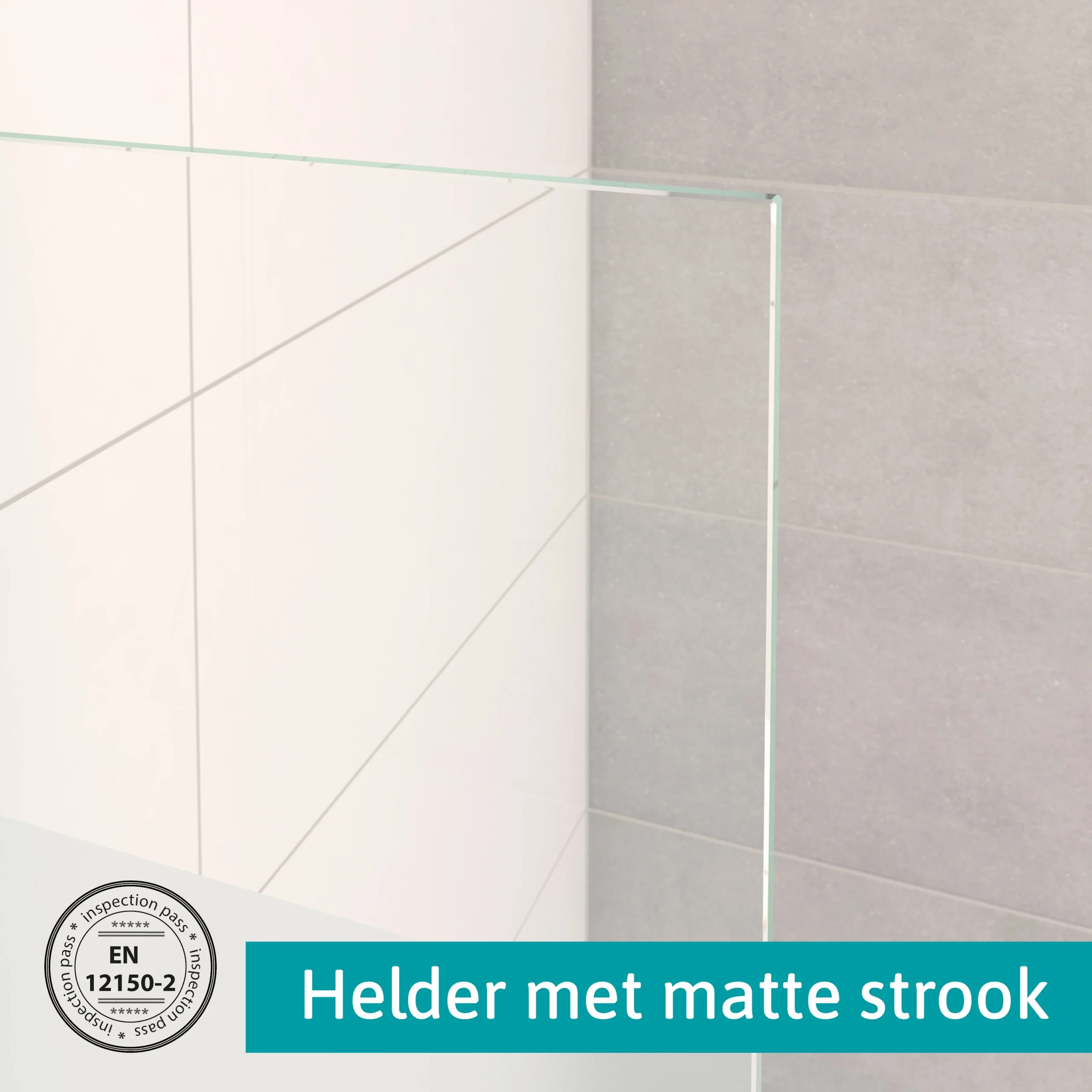 Zircon Comfort Douchedeur | 60 Cm Chroom Helder Met Matte Strook Pendeldeur - Afbeelding 5