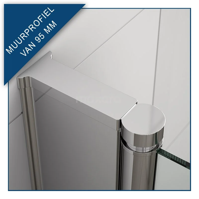 Zircon Comfort Douchedeur | 65 Cm Chroom Helder Glas Draaideur - Afbeelding 2