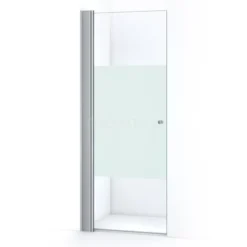 Zircon Comfort Douchedeur | 75 Cm Chroom Helder Met Matte Strook Draaideur